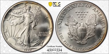 1989 $1 Silver Eagle MS69
