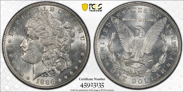 1886 $1 MS62