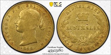 1865-SY 1/2 Sov VF30