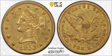1853-O $10 XF45