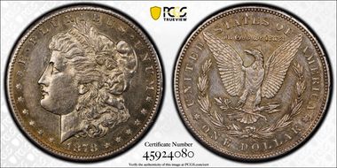 1878-CC $1 VAM 24, Doubled Leaves N1