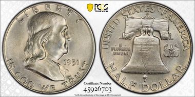 1951-D 50C AU58
