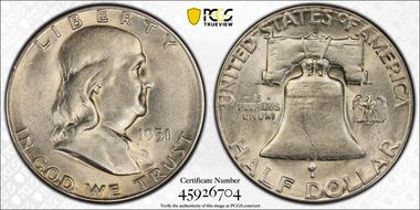 1951-S 50C AU55