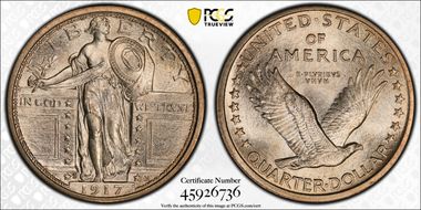1917-S 25C Type 1 MS65FH