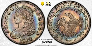 1832 50C Small Letters AU53