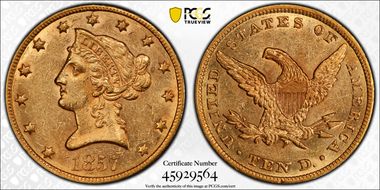 1857 $10 MS60