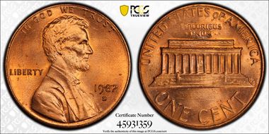 1982-D 1C Zinc, Small Date MS66RD