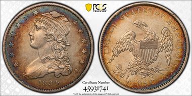 1834 25C B-1, Late Die State N1