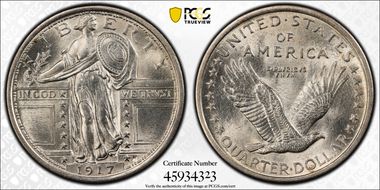 1917 25C Type 1 MS63FH