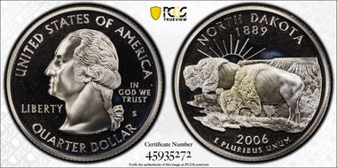 2006-S 25C North Dakota Silver PR68DCAM