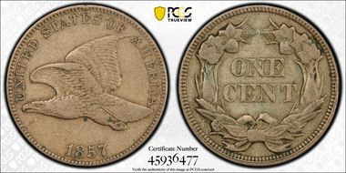 1857 1C Flying Eagle VF30