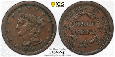 1850 1/2C VF35BN