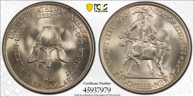 1938 50C New Rochelle MS66