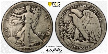 1917-S 50C Obverse VG8