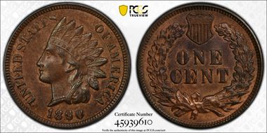 1890 1C AU58BN