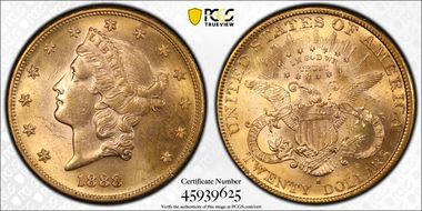 1888-S $20 MS62