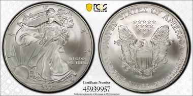 2007 $1 Silver Eagle MS70