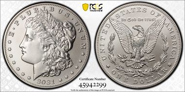 2021-D $1 Morgan Dollar 100th Anniversary MS69