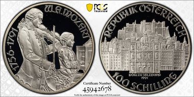 1991 100 Sch Mozart-Salzburg PR69DCAM