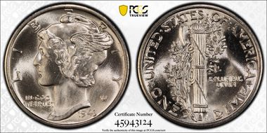 1943-D/D 10C RPM, FS-501 MS65FB