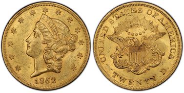 1852 $20 MS62+