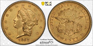 1852 $20 RPD FS-301 AU58