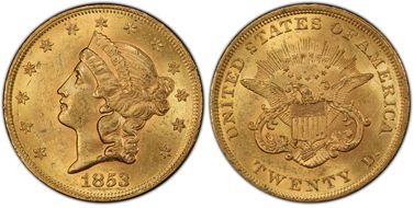 1853 $20 MS63