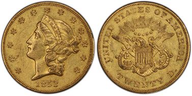 1853-O $20 AU53