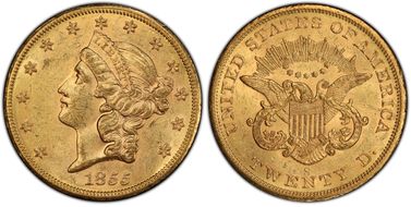 1855-S $20 MS60