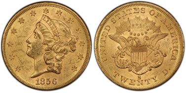 1856-S $20 MS61