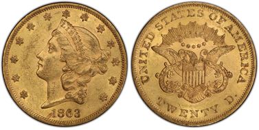 1863 $20 MS61
