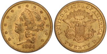 1864 $20 MS62