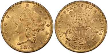 1874 $20 MS61
