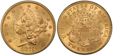 1875 $20 MS62+