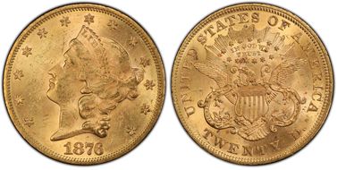 1876 $20 MS63