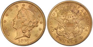 1876-S $20 MS63