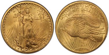 1907 $20 Saint-Gaudens MS65