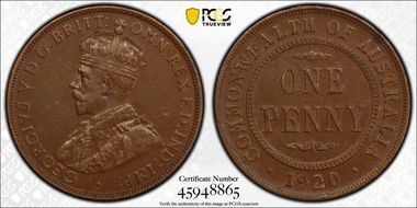 1920  1D No dots AU50BN