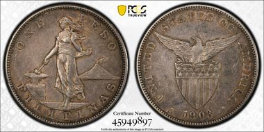 1903-S Peso KM-168  Ag AU53