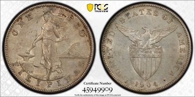 1904-S Peso AU55