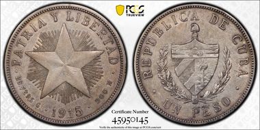 1915 Peso Low Relief KM-15.2 N1