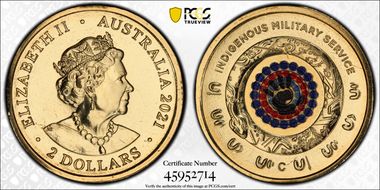 2021-C $2 Indigenous Military Service Colorized MS68