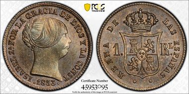 1853 Real 8 Pt. Star Barcelona MS66