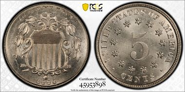 1883/2 5C Overdate FS-302 MS66