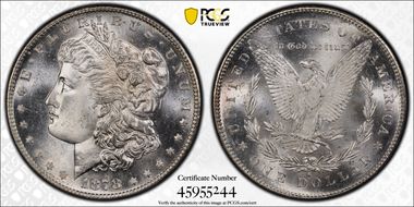 1878-S $1 VAM 19, Torn Bonnet MS64+ 