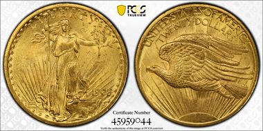 1908 $20 No Motto MS64