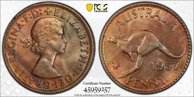1957 Y. (p) 1D MS64BN