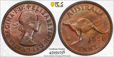1958 Y. (p) 1D MS64BN