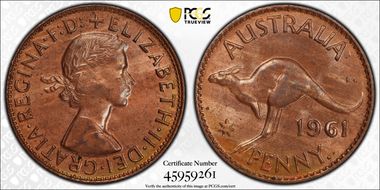 1961 Y. (p) 1D MS64RB