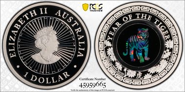 2022-P $1 Year of the Tiger Opal  Ag PR69DCAM